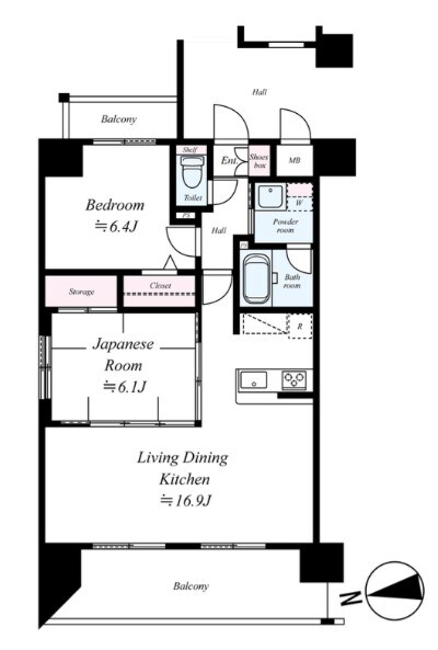 アトラスアルファーノ箱崎の物件間取画像