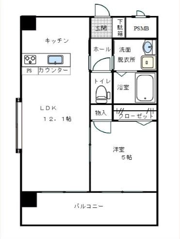 スタンドリバー博多駅南の物件間取画像