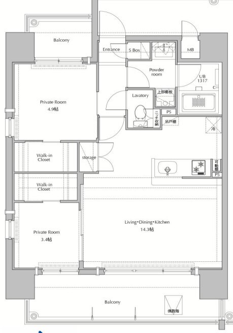 ネストピア博多グランドステージⅡの物件間取画像