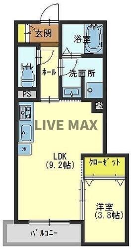 プリンシズコート渡辺通の物件間取画像