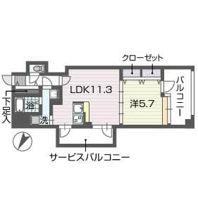 グルービー渡辺通の物件間取画像