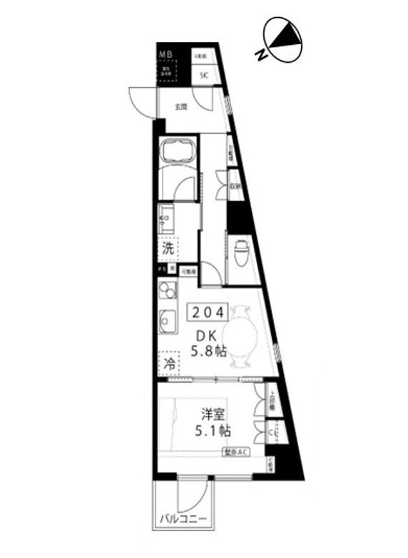 代々木上原駅 徒歩3分 2階の物件間取画像