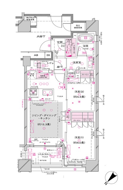 新富町駅 徒歩7分 3階の物件間取画像