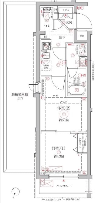 クレイシアIDZ中野鷺宮の物件間取画像