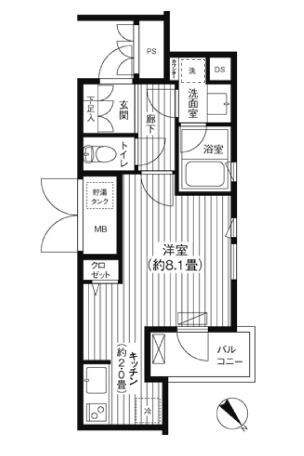 コスモリード新宿余丁町の物件間取画像