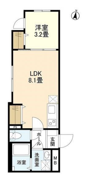 大崎駅 徒歩8分 2階の物件間取画像