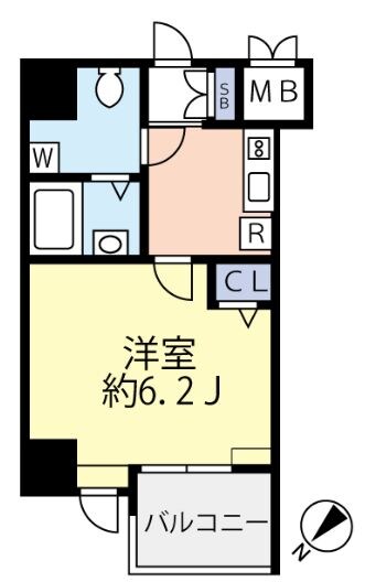 地下鉄赤塚駅 徒歩1分 6階の物件間取画像