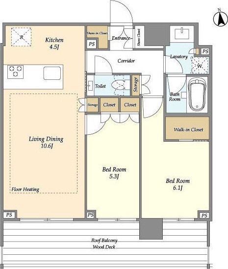 牛込柳町駅 徒歩6分 2階の物件間取画像