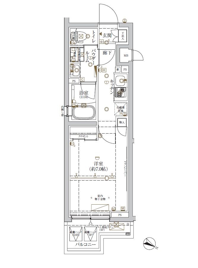 クレイシア新宿ノースの物件間取画像