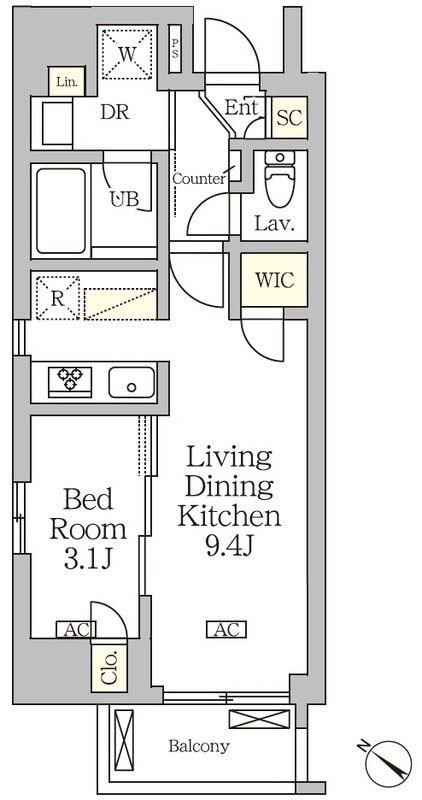 アジールコート松濤の物件間取画像