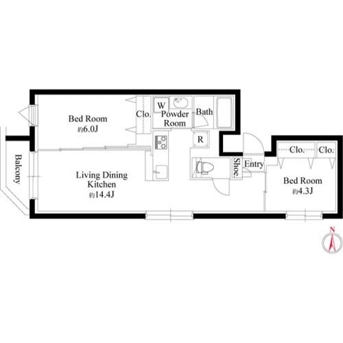 グランパセオ代々木上原Ⅱの物件間取画像