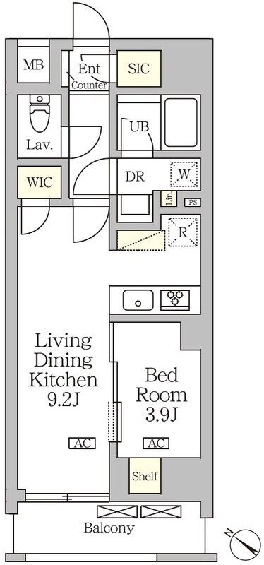 アジールコート松濤の物件間取画像