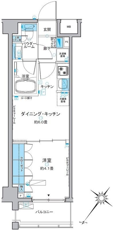 ルフォンプログレ中野富士見町の物件間取画像