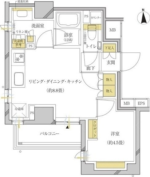 大岡山駅 徒歩4分 4階の物件間取画像