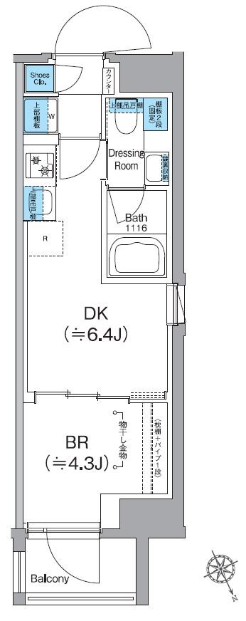 日暮里駅 徒歩6分 4階の物件間取画像