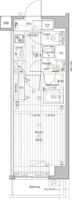 PREMIUMCUBEG北新宿DEUXの物件間取画像