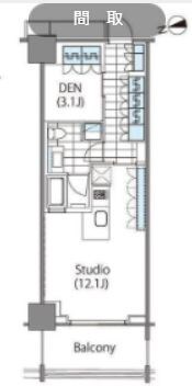 コンフォリア新宿イーストサイドタワーの物件間取画像