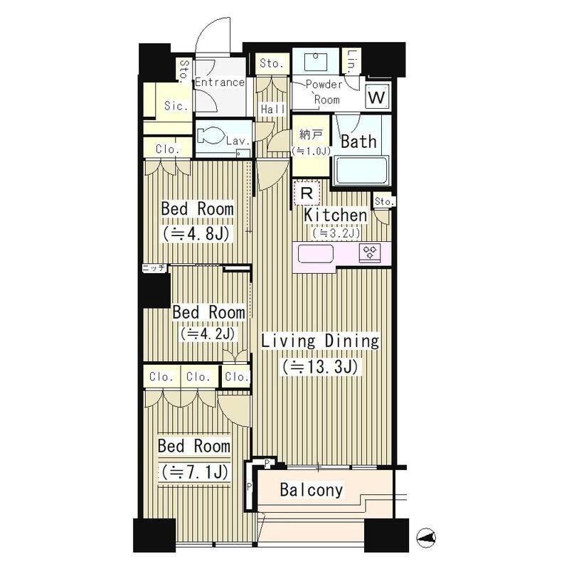 新宿三丁目駅 徒歩9分 51階の物件間取画像