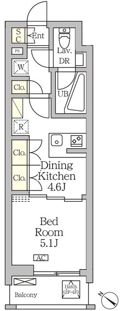 アジールコート松濤の物件間取画像