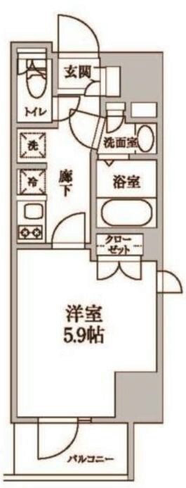 中延駅 徒歩2分 7階の物件間取画像