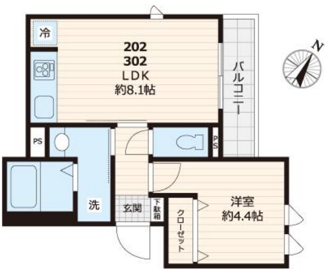 赤羽駅 徒歩8分 2階の物件間取画像