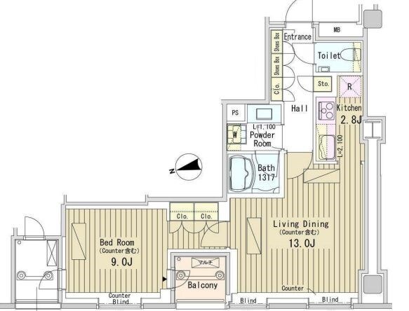 パークアクシス御成門の物件間取画像