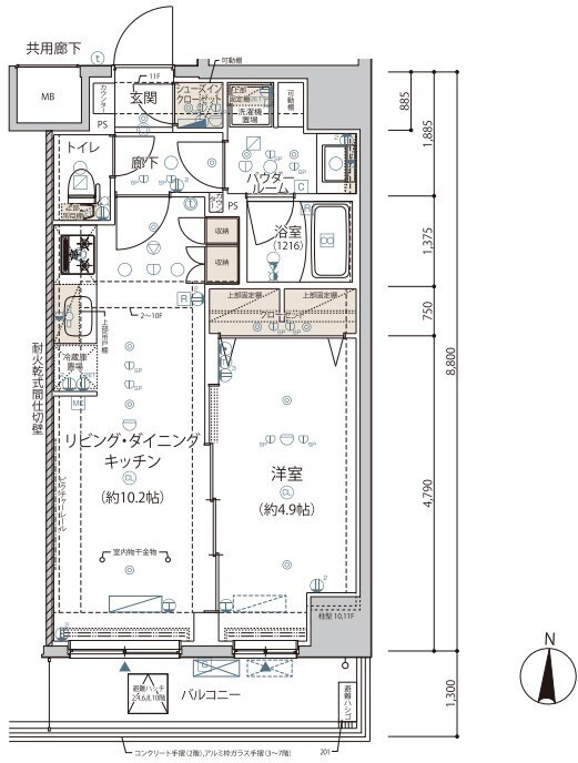 ARCOBALENO KINSHICHOの物件間取画像