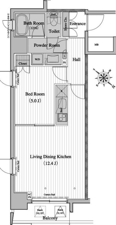 レジディア月島Ⅱの物件間取画像