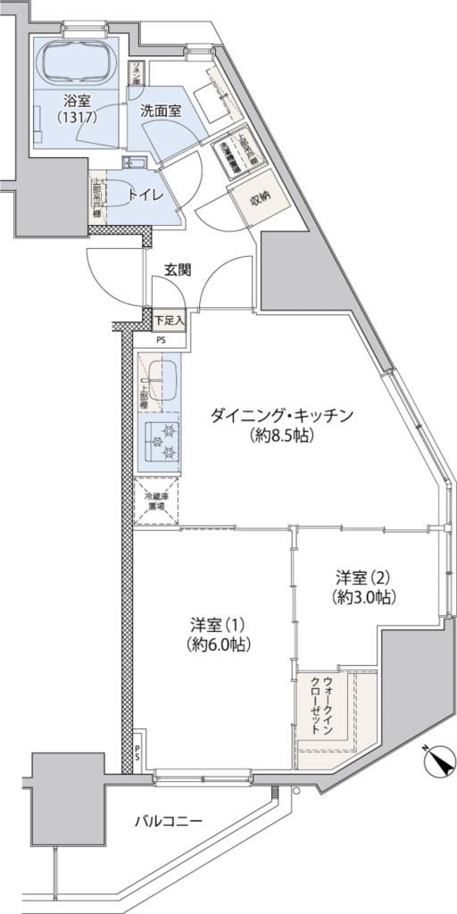 レジディア文京小石川Ⅱの物件間取画像