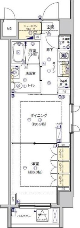 Feeth水天宮前の物件間取画像