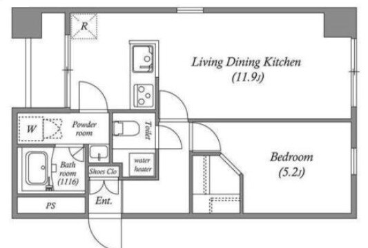 オーパスホームズ八丁堀の物件間取画像