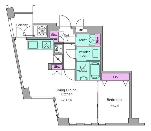 レジディアタワー乃木坂の物件間取画像
