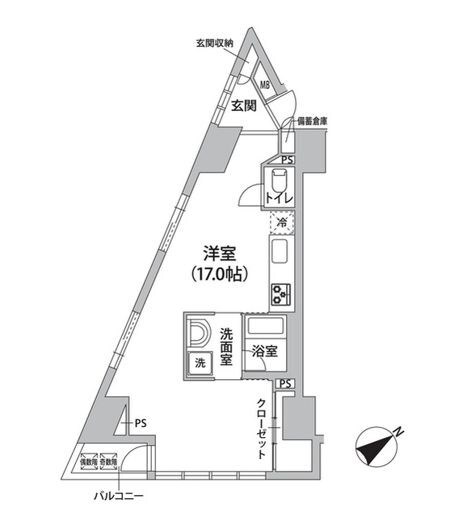 汐留駅 徒歩6分 6階の物件間取画像