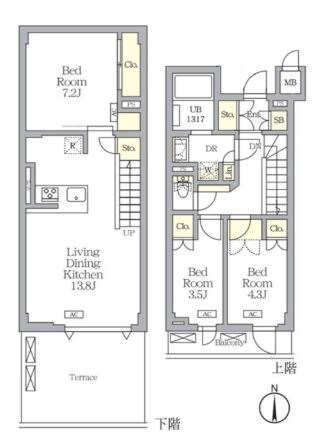アジールコート都立大学の物件間取画像
