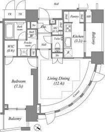 六本木駅 徒歩6分 12階の物件間取画像
