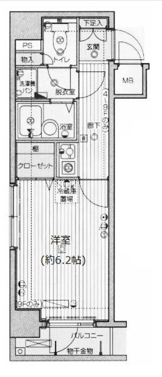 水天宮前駅 徒歩2分 6階の物件間取画像