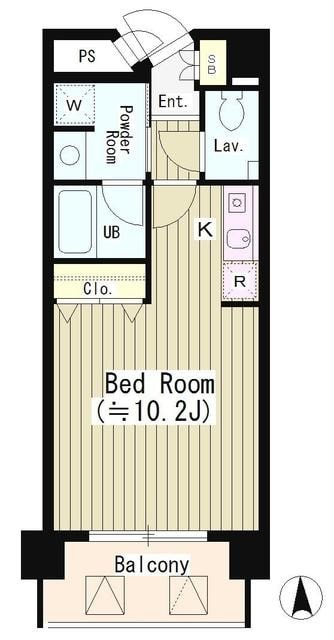 恵比寿駅 徒歩3分 8階の物件間取画像