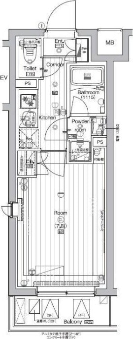 COURTYARD洗足の物件間取画像