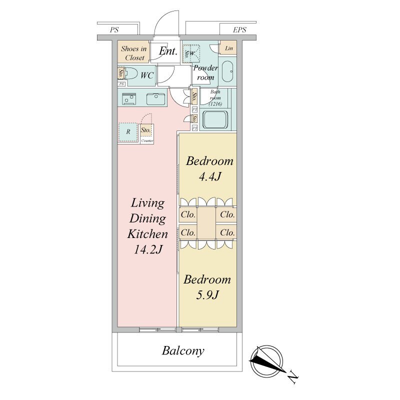 ブランシエスタ目黒中央町の物件間取画像