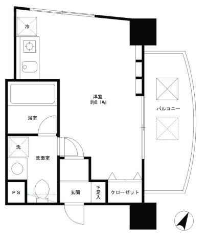 恵比寿駅 徒歩7分 6階の物件間取画像