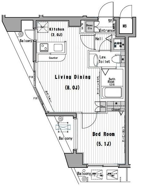 落合南長崎駅 徒歩3分 5階の物件間取画像