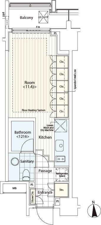 カスタリア麻布十番Ⅱの物件間取画像