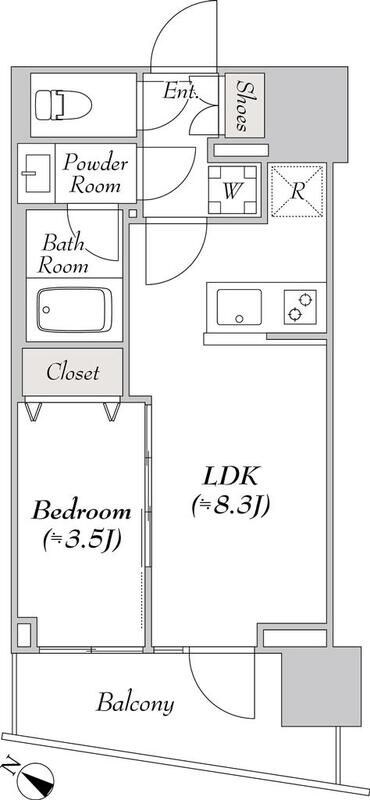 新馬場駅 徒歩4分 7階の物件間取画像