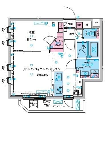 ガリシア旗の台の物件間取画像