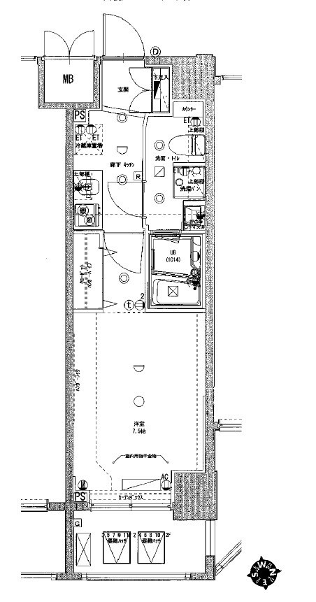東京都港区芝大門１丁目マンション 5階の物件間取画像