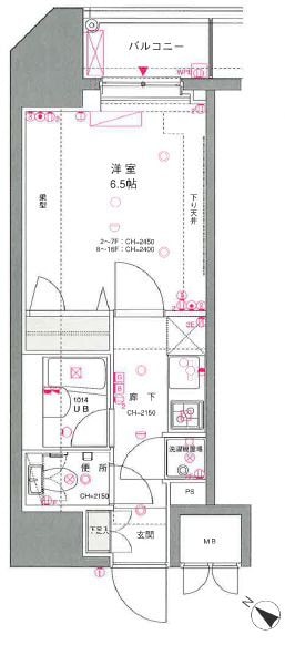 京急蒲田駅 徒歩3分 11階の物件間取画像