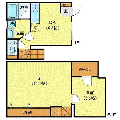 恵比寿駅 徒歩6分 1階の物件間取画像