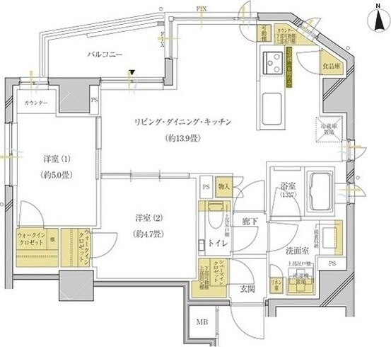 大岡山駅 徒歩4分 2階の物件間取画像