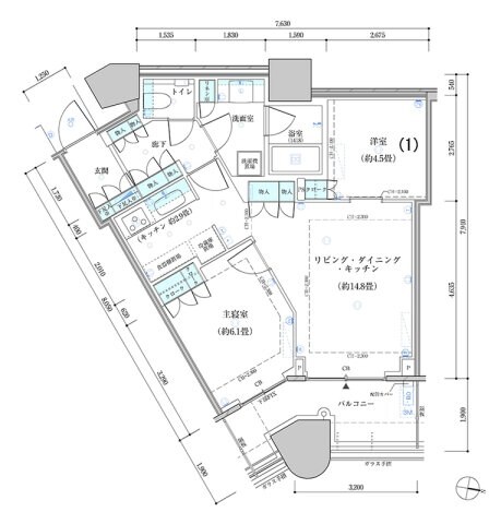 勝どき駅 徒歩2分 9階の物件間取画像