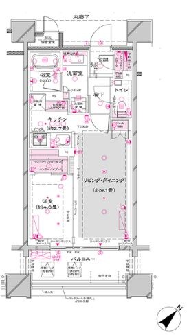 築地駅 徒歩5分 5階の物件間取画像